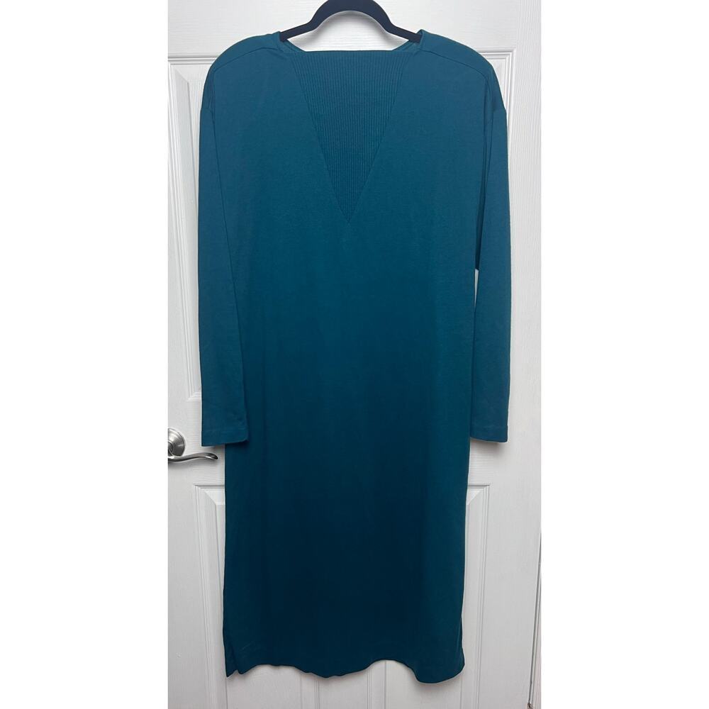 Impromptu Vintage Long Sleeve Shoulder Pad Dress Green Women Size L T Style 3711